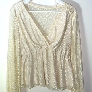 White zebra see through blouse size xl shein